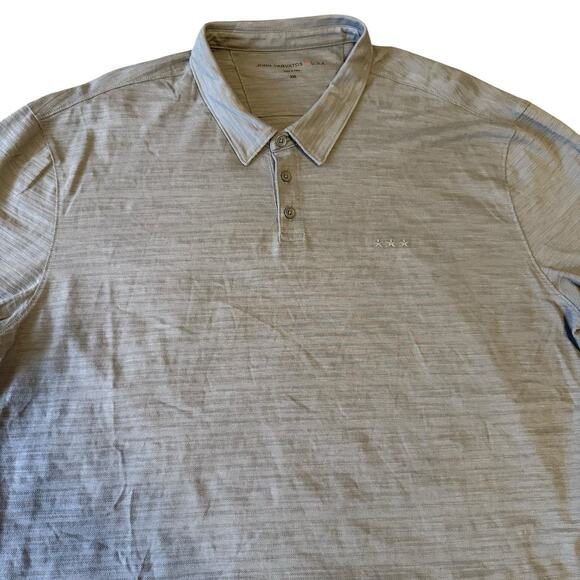 John Varvatos Shirt Gray Polo Short Sleeve Textured Cotton Collared Mens XXL - Picture 3 of 7